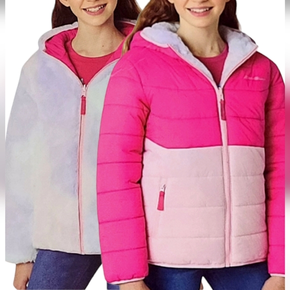 Eddie Bauer Other - NWT Eddie Bauer Youth Girls Pink Reversible Jacket, Size  L-14/16